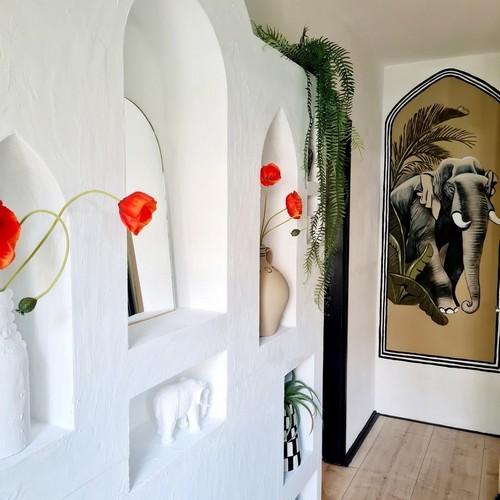 Piepschuim wand op maat Grieks interieur